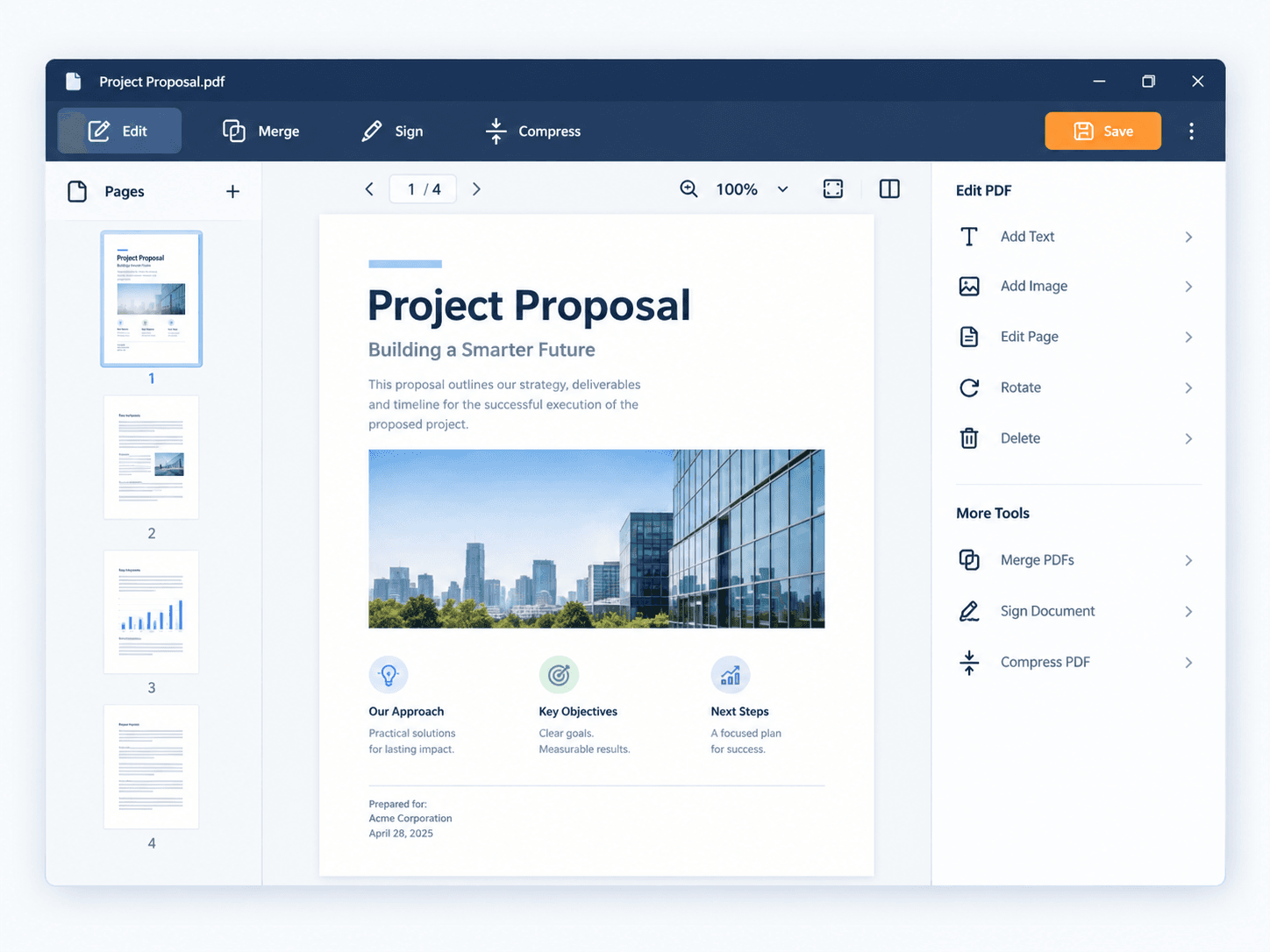 Busy Bee PDF Editor interface